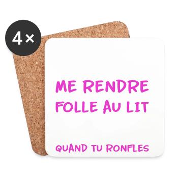 Chéri me rendre folle au lit quand tu ronfles - Dessous de verre (lot de 4) - blanc - Devant