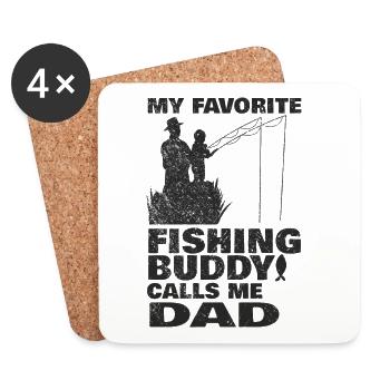 Angeln My Favorite Fishing Buddy Calls Me Dad - Untersetzer (4er-Set) - Weiß - Vorne