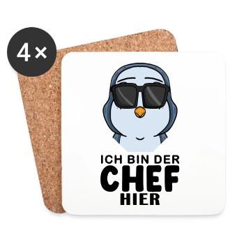 Pinguin - Untersetzer (4er-Set) - Weiß - Vorne