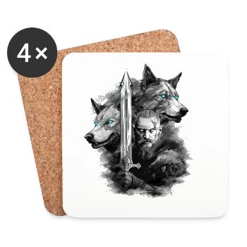 Viking Wolf - Coasters (set of 4) - white - Front
