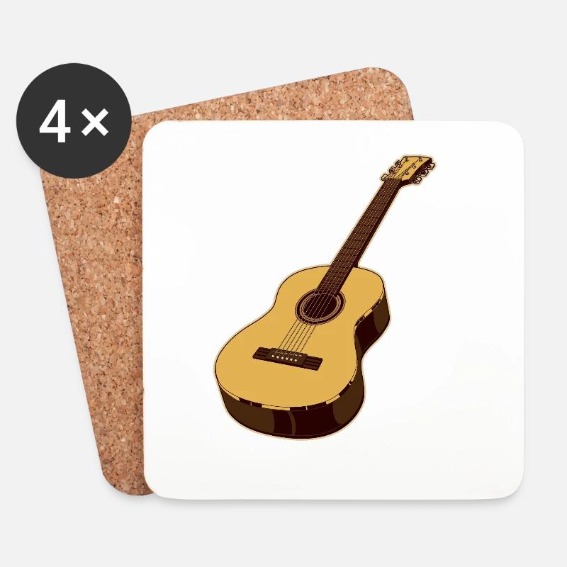 Gitarre - Untersetzer (4er-Set) - Weiß