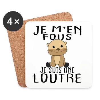 Je M'en Fous Je Suis Une Loutre Cadeau. - Dessous de verre (lot de 4) - blanc - Devant