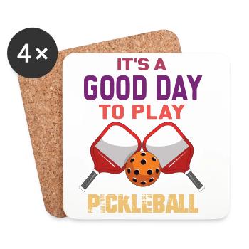 Es ist ein guter Tag, um Pickleball zu spielen - Untersetzer (4er-Set) - Weiß - Vorne