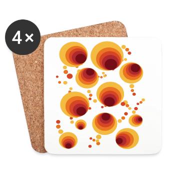 Abstraktes Polka Dots Kreismuster - Untersetzer (4er-Set) - Weiß - Vorne