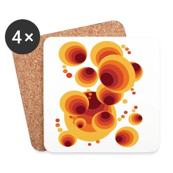 Abstract Gradient Polka Dots - Coasters (set of 4) - white - Front