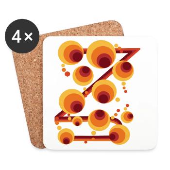 Abstraktes Polka Dot Kreismuster - Untersetzer (4er-Set) - Weiß - Vorne