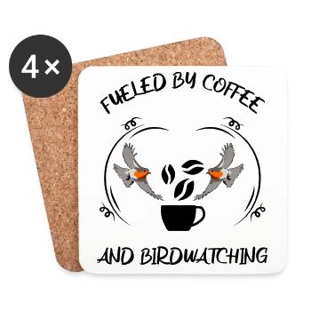 Vogelbeobachtung Vögel Beobachten Birding Kaffee - Untersetzer (4er-Set) - Weiß - Vorne