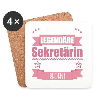 Sekretärin Büro Job süßes Geschenk - Untersetzer (4er-Set) - Weiß - Vorne