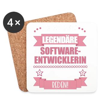 Softwareentwicklerin Codeexpertin süßes Geschenk - Untersetzer (4er-Set) - Weiß - Vorne
