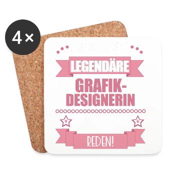 Grafikdesignerin Kreativexpertin süßes Geschenk - Untersetzer (4er-Set) - Weiß - Vorne