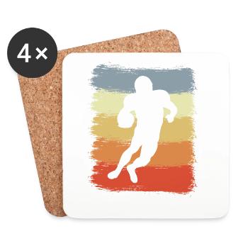Retro Football Player - Coasters (set of 4) - white - Front