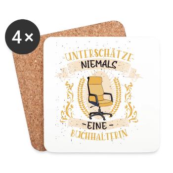 Buchhalterin Design lustiges Vintage Geschenk - Untersetzer (4er-Set) - Weiß - Vorne
