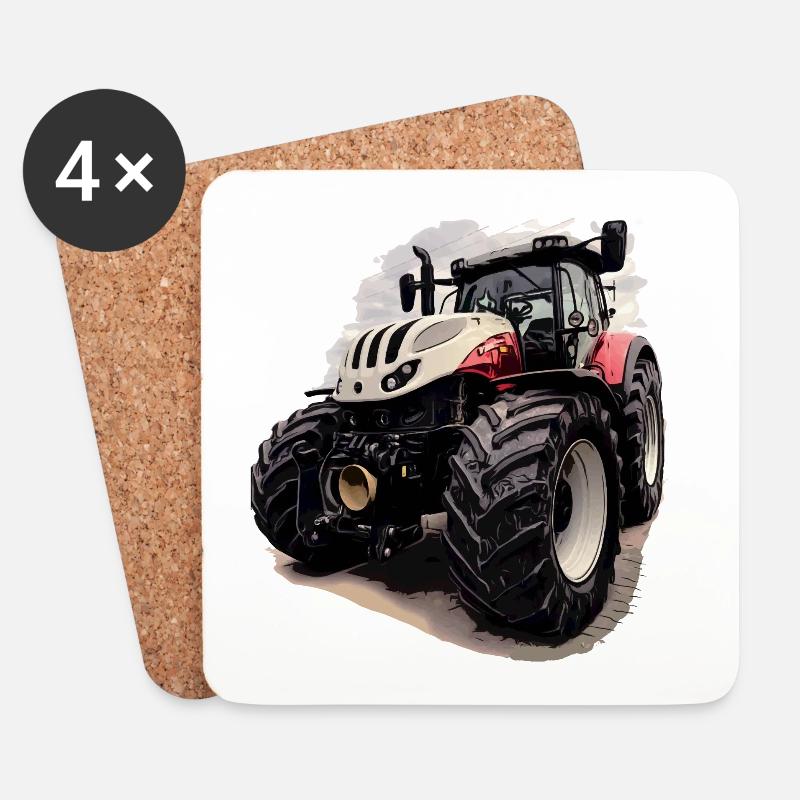 Steyr Traktor - Untersetzer (4er-Set) - Weiß