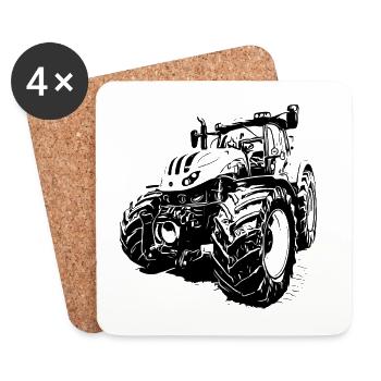 Traktor - Untersetzer (4er-Set) - Weiß - Vorne