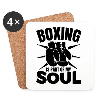 Boxer Motivation - Untersetzer (4er-Set) - Weiß - Vorne