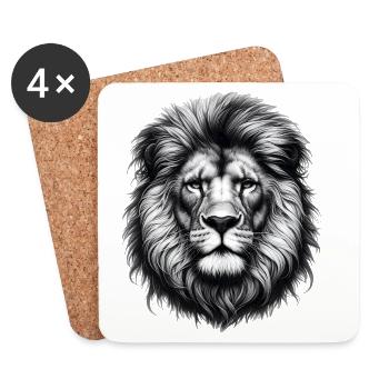 Lion - Coasters (set of 4) - white - Front