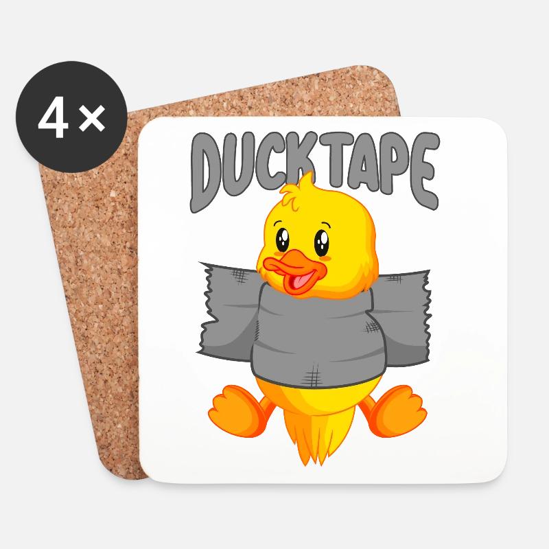 Duck Tape | Entenküken mit Duct Tape - Untersetzer (4er-Set) - Weiß