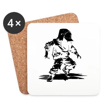 Breakdance Tänzer Illustration - Untersetzer (4er-Set) - Weiß - Vorne