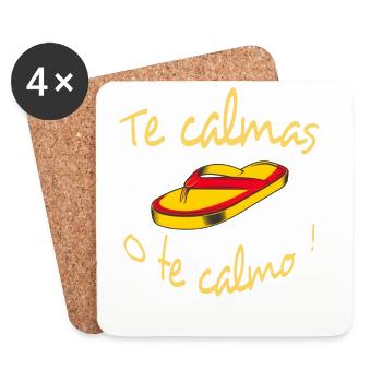 Te Calmas o Te Calmo Flip Flop - Coasters (set of 4) - white - Front