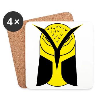 Père de hiboux - Dessous de verre (lot de 4) - blanc - Devant
