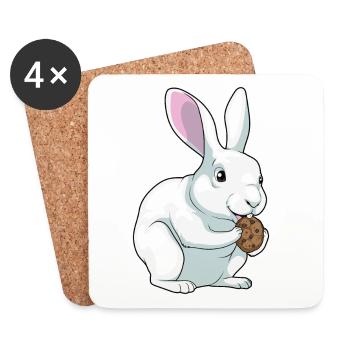 Hase Cookie - Untersetzer (4er-Set) - Weiß - Vorne