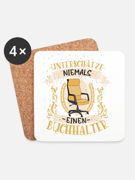 Buchhalter Geschenk Zahlen Lustig Beruf - Untersetzer (4er-Set) - Weiß