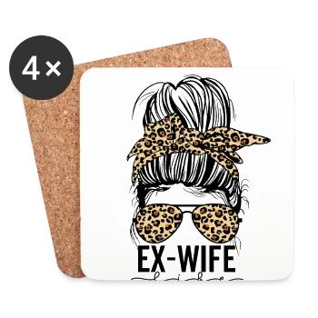 Ex Femme Messy Chignon Divorce Mariage Fin Guépard - Dessous de verre (lot de 4) - blanc - Devant