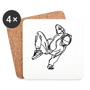 Breakdancer - Untersetzer (4er-Set) - Weiß - Vorne