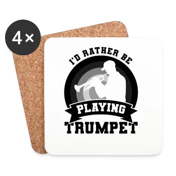 Trumpet Player Joke - Coasters (set of 4) - white - Front