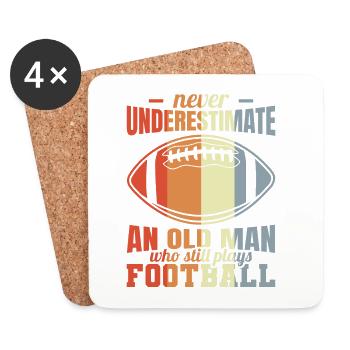 Alter Football Spieler - Untersetzer (4er-Set) - Weiß - Vorne