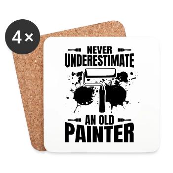 Peintre, vernisseur, grand-père - Dessous de verre (lot de 4) - blanc - Devant