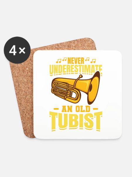 Tuba Großvater - Untersetzer (4er-Set) - Weiß