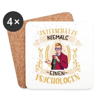 Psychologe Geschenk Psychologie Lustig - Untersetzer (4er-Set) - Weiß - Vorne