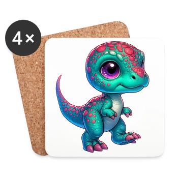 Dinosaur - Coasters (set of 4) - white - Front