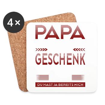 Bester Papa Geschenk Lustiger Spruch Kinder - Untersetzer (4er-Set) - Weiß - Vorne