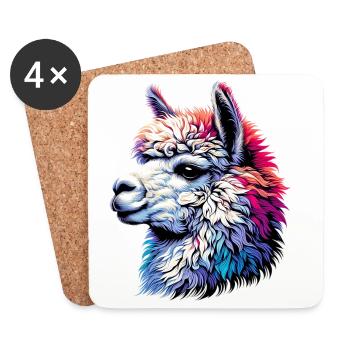 Alpaca - Coasters (set of 4) - white - Front