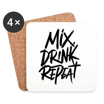 Mix. Trink. Repeat. - Untersetzer (4er-Set) - Weiß - Vorne