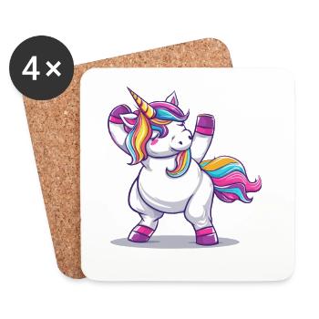 Rainbow Magic Unicorn Pose - Coasters (set of 4) - white - Front