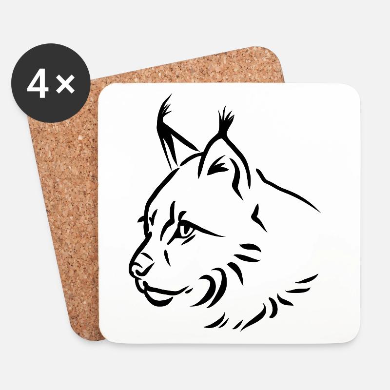 Luchs - Untersetzer (4er-Set) - Weiß