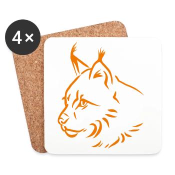 Luchs in orange - Untersetzer (4er-Set) - Weiß - Vorne