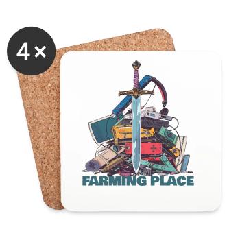 Farming Place Legendary Loot Level Gamer Shirt - Untersetzer (4er-Set) - Weiß - Vorne