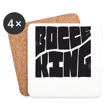 Bocce King Boccespieler Ball mit Jack Bocci Game - Untersetzer (4er-Set) - Weiß - Vorne
