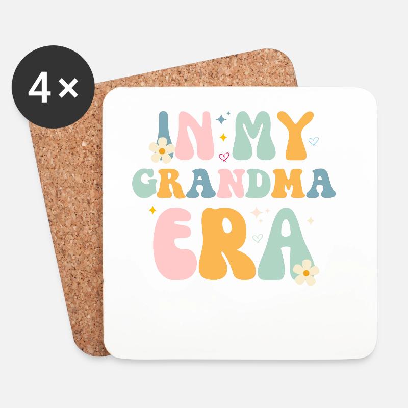 In meiner Oma-Ära - Grooviger Muttertag - Untersetzer (4er-Set) - Weiß