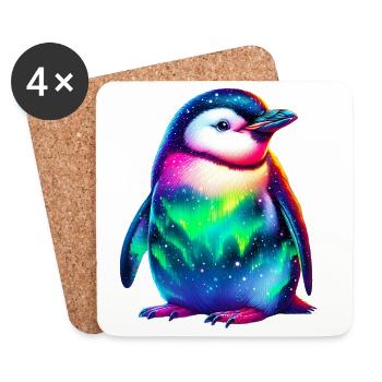 Aurora Borealis Pinguin - Untersetzer (4er-Set) - Weiß - Vorne
