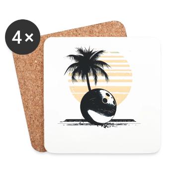 Bowling Sketch - Coasters (set of 4) - white - Front