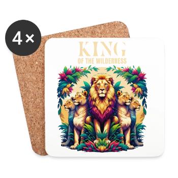 Löwe King of The Wilderness Savanne Steppe Afrika - Untersetzer (4er-Set) - Weiß - Vorne