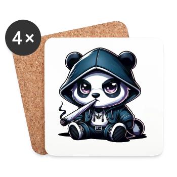 Panda Hoodie Neon Smoke - Untersetzer (4er-Set) - Weiß - Vorne