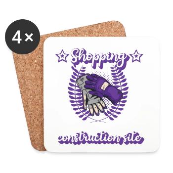 Ouvrier de la construction Couvreur Site Fille Cadeau - Dessous de verre (lot de 4) - blanc - Devant