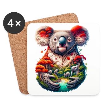 Koala - Untersetzer (4er-Set) - Weiß - Vorne