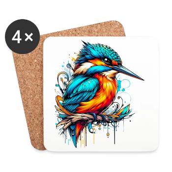 Kingfisher - Coasters (set of 4) - white - Front